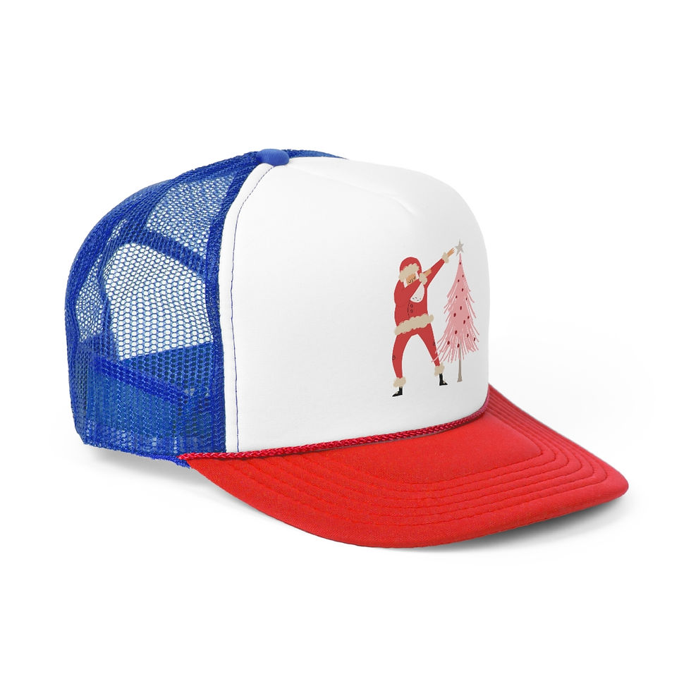 Thumbnail: Santa Dabbing the Star On A Pink Tree: Trucker Caps