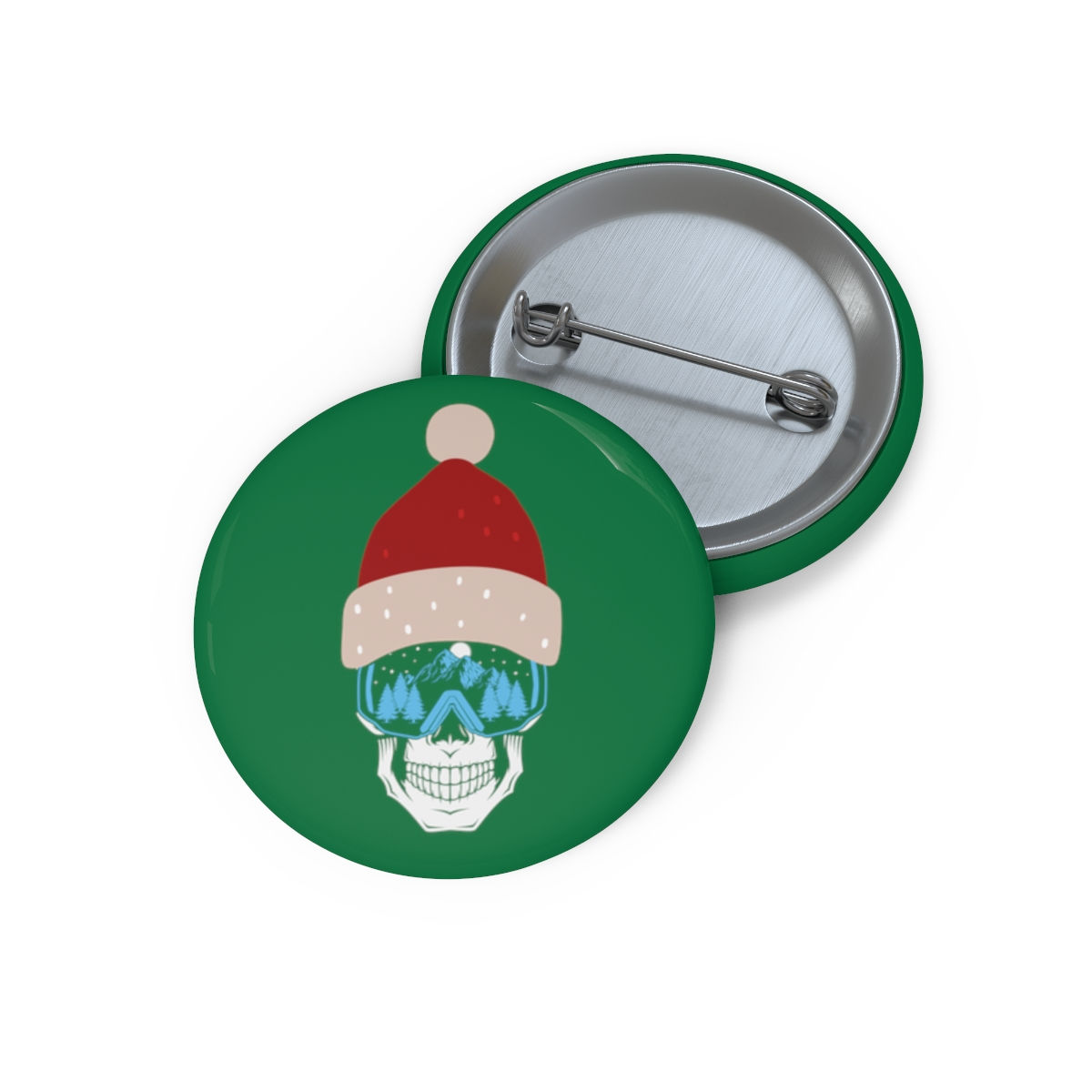 Ski Skull With Multi-Colored Hat: Pin Buttons