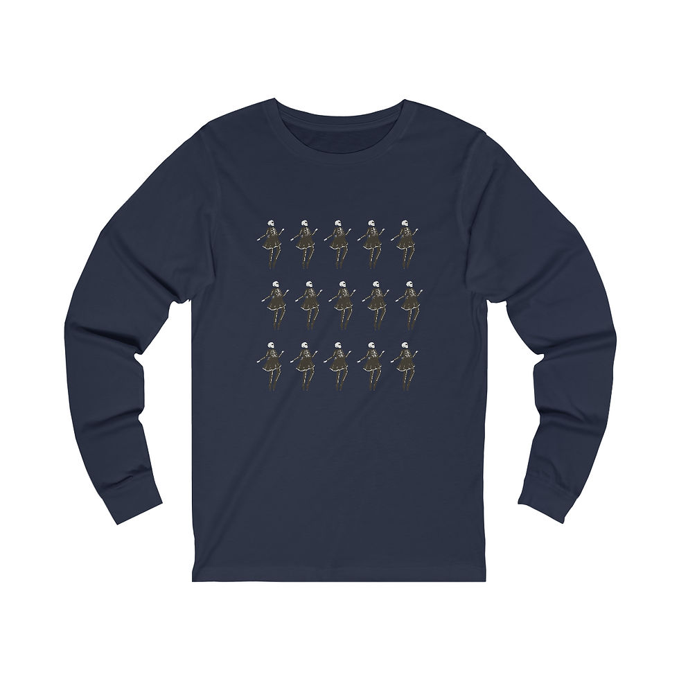 Thumbnail: Skeleton Pattern Design: Unisex long sleeve tee.