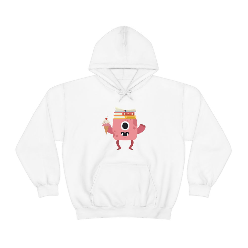 Thumbnail: Pink Book Monster: Unisex Heavy Blend™ Hooded Sweatshirt