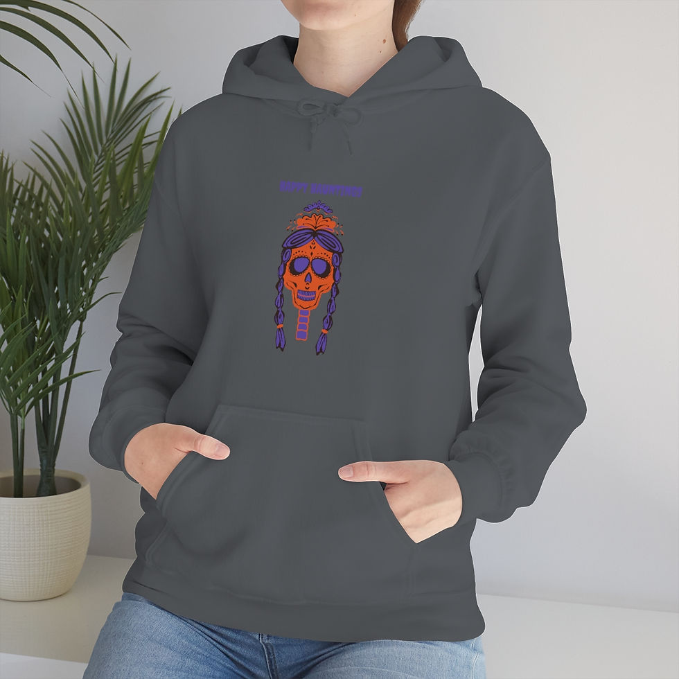 Thumbnail: Happy Hauntings Halloween Head: Unisex Heavy Blend™ Hooded Sweatshirt