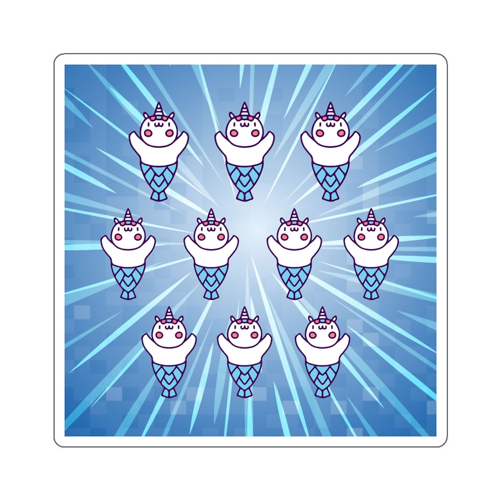 Thumbnail: Unicorns Swimmers: Die-Cut Stickers