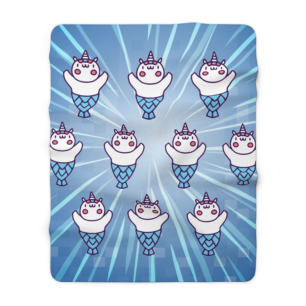 Thumbnail: Unicorn Synchronized Swimmers: High Quality Cozy Fleece Blanket