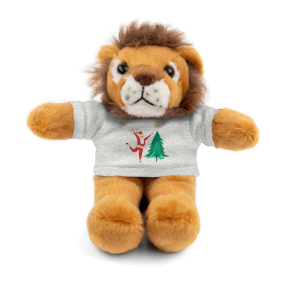 Thumbnail: Santa Putting Star On Green Tree: Stuffed Animals with Tee