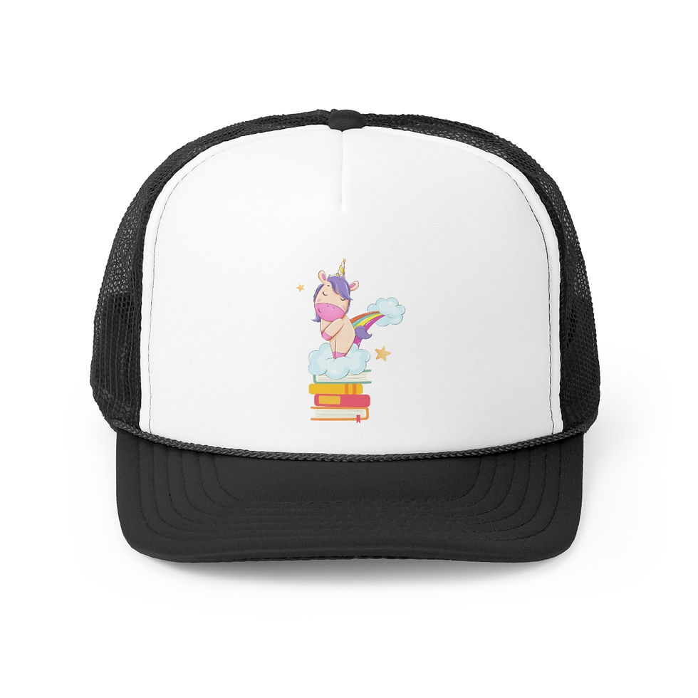 Thumbnail: Unitoot on a bookstack! Trucker Caps