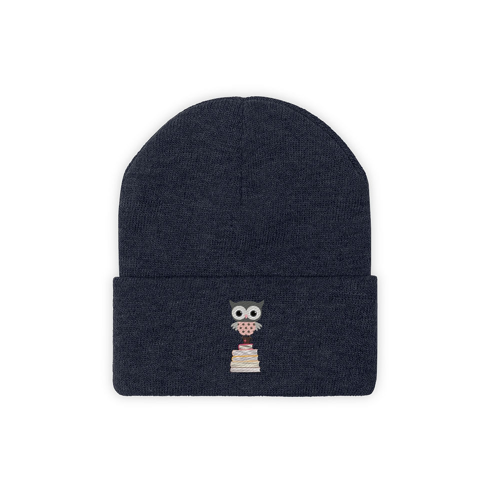 Thumbnail: Owl design #1: Knit Beanie