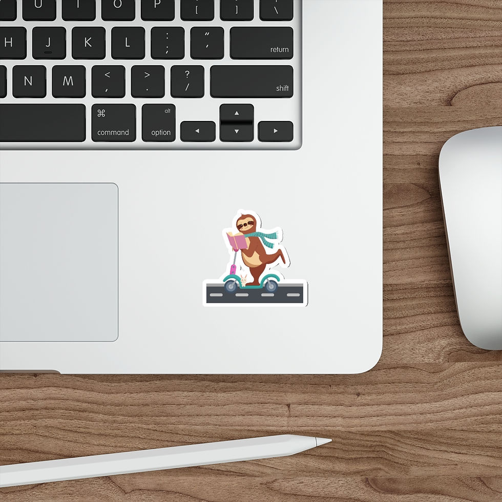 Thumbnail: Sloth Scooter: Die-Cut Stickers