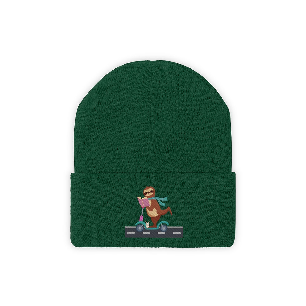 Thumbnail: Sloth Scooter: Knit Beanie