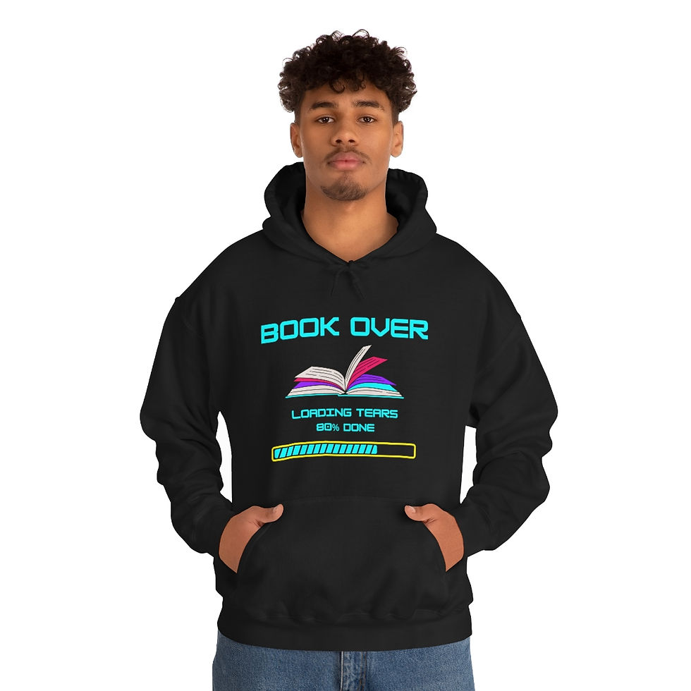 Thumbnail: Book Over, Loading Tears, 80% Blue: Unisex Heavy Blend™ Hooded Sweatshirt