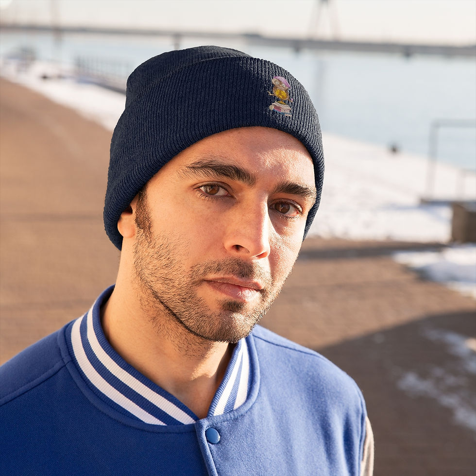 Thumbnail: Sleepy Owl #1;  Knit Beanie