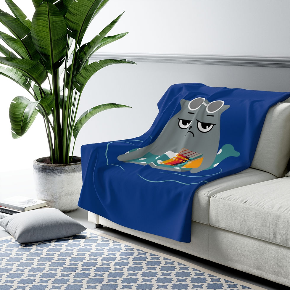 Thumbnail: Gray the Grouch: High Quality Cozy Fleece Blanket