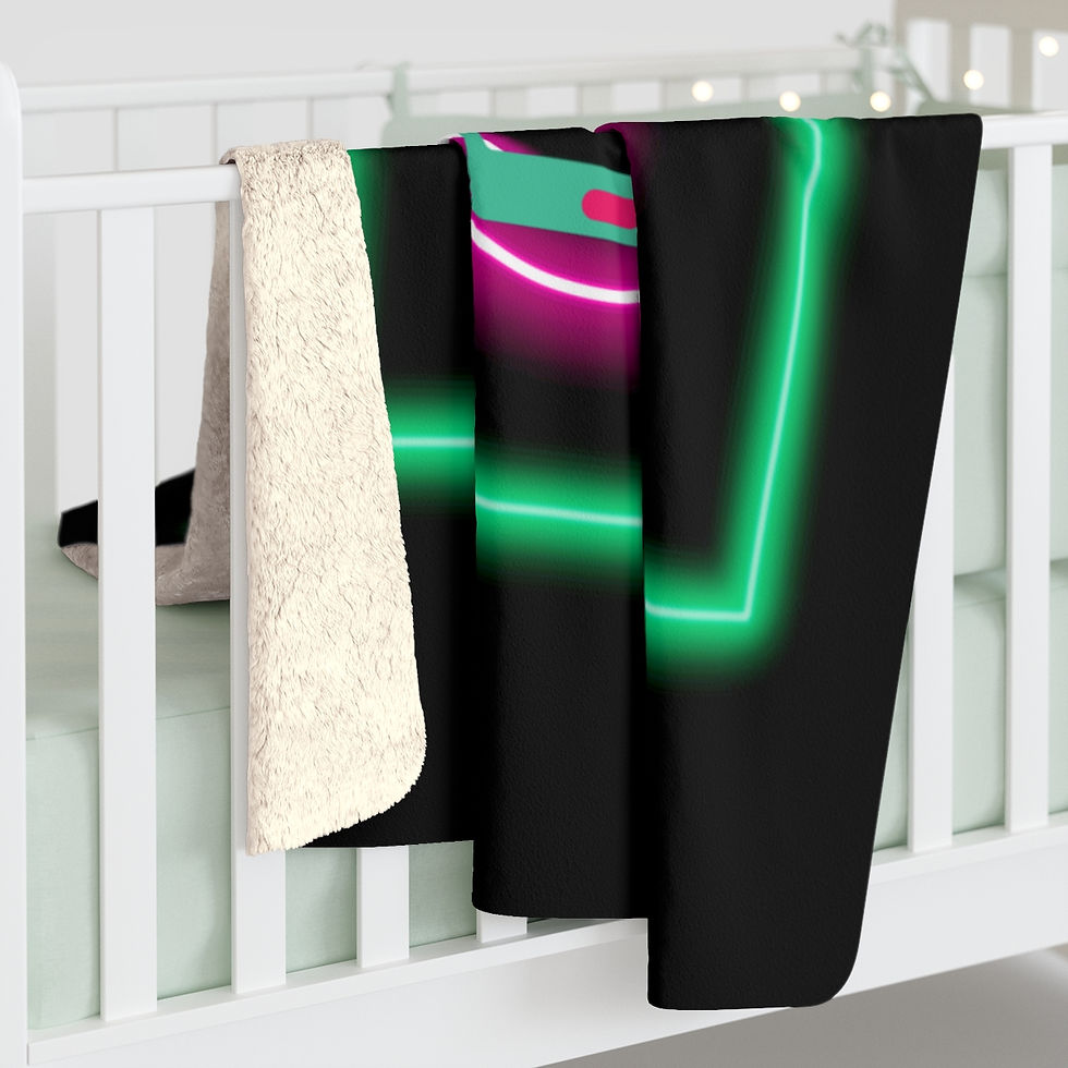 Thumbnail: Neon Green Game Over: High Quality Cozy Fleece Blanket