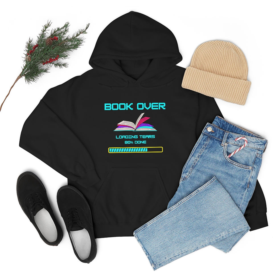 Thumbnail: Book Over, Loading Tears, 80% Blue: Unisex Heavy Blend™ Hooded Sweatshirt