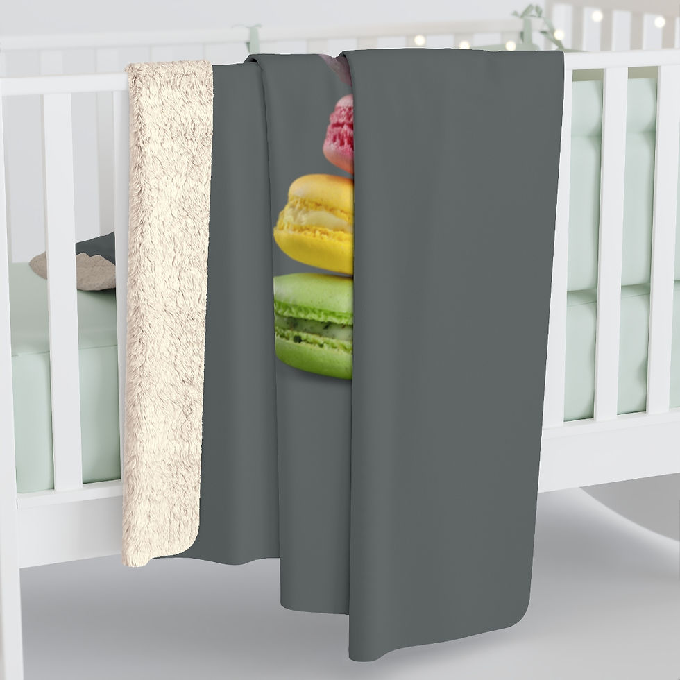 Thumbnail: Sleepy Owl On a Stack of Macaroons: High Quality Cozy Fleece Blanket