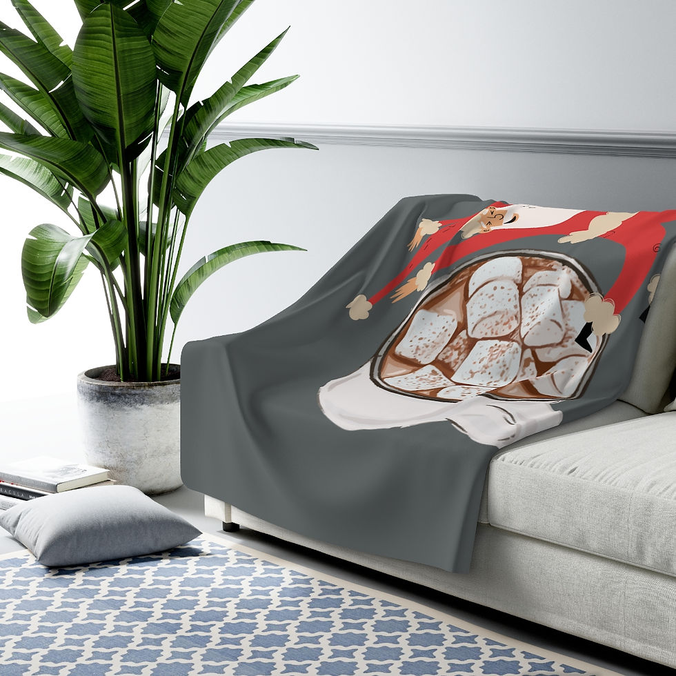 Thumbnail: Santa Flipping Over A Cup Of Hot Cocoa: high quality cozy fleece blanket