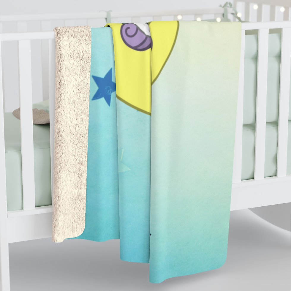 Thumbnail: Cute Unicorn Sleeping On The Moon: High Quality Cozy Fleece Blanket