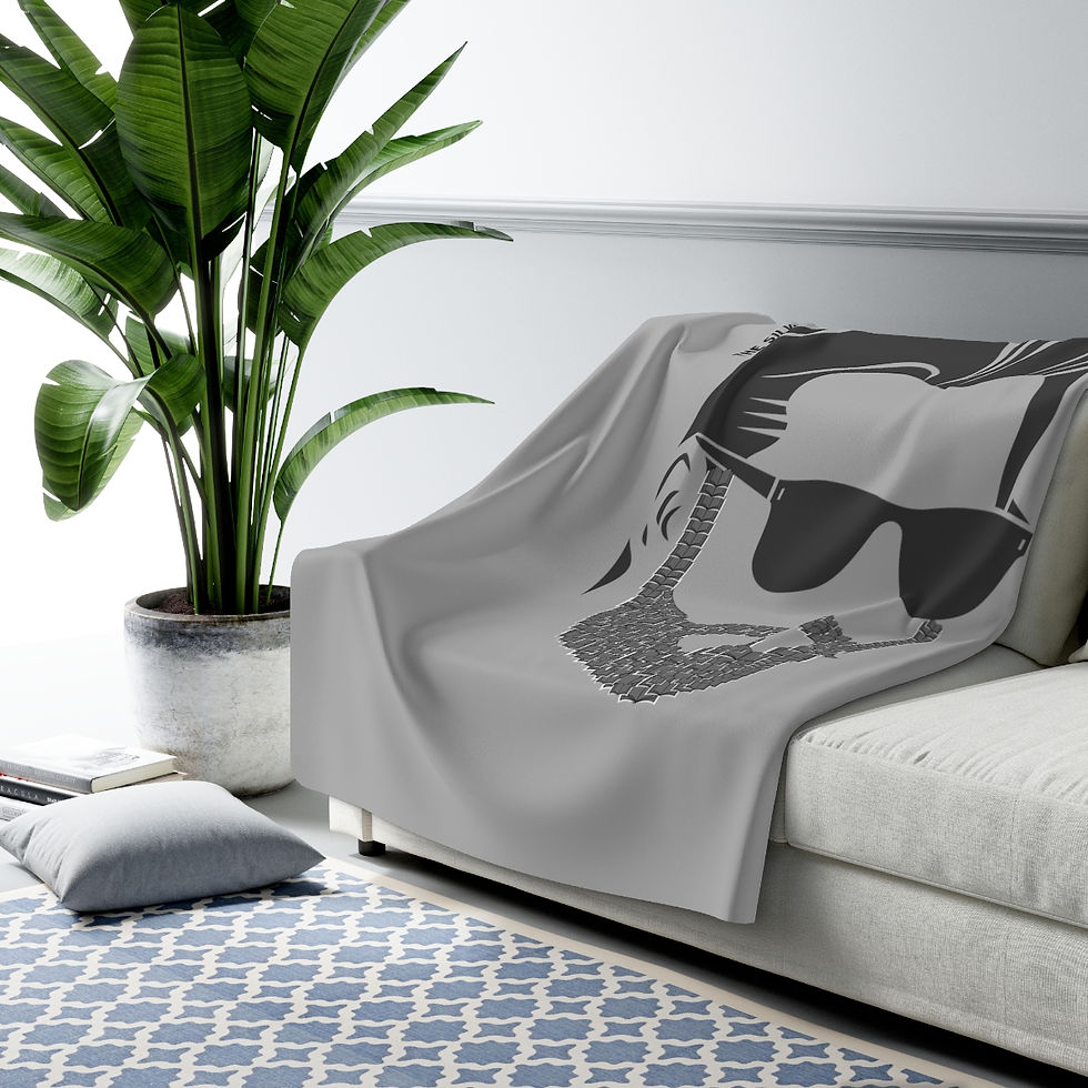Thumbnail: The Silver Fox Book Beard: High Quality Cozy Fleece Blanket