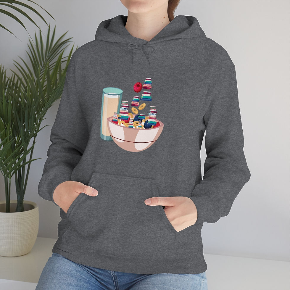 Thumbnail: Raspberry Book Crunch Cereal: Unisex Heavy Blend™ Hooded Sweatshirt