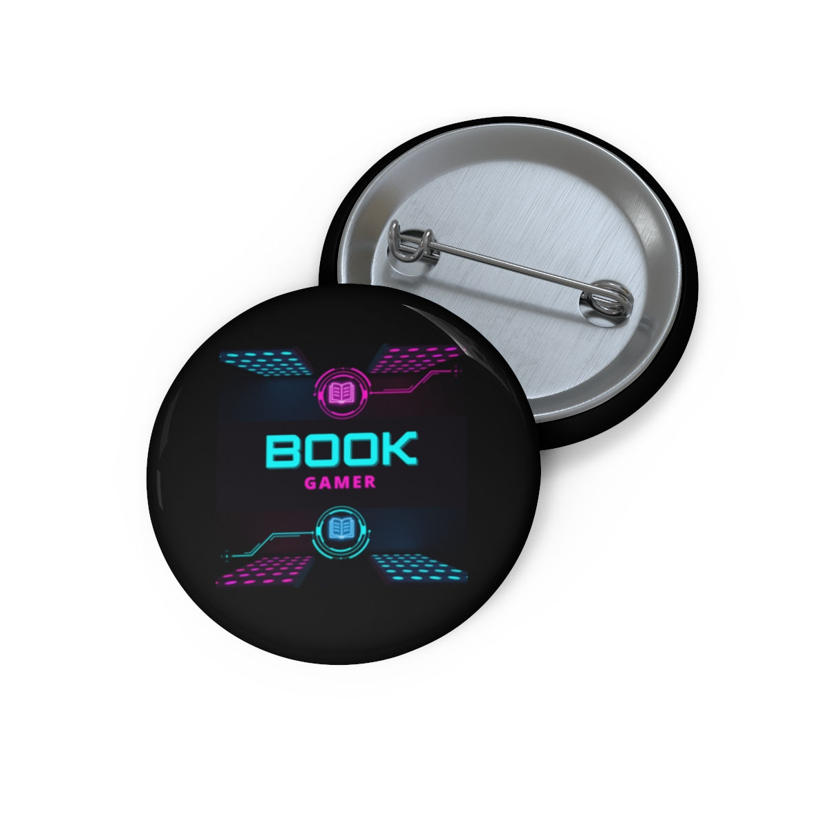Book Gamer Pink and Blue Vortex: Pin Buttons