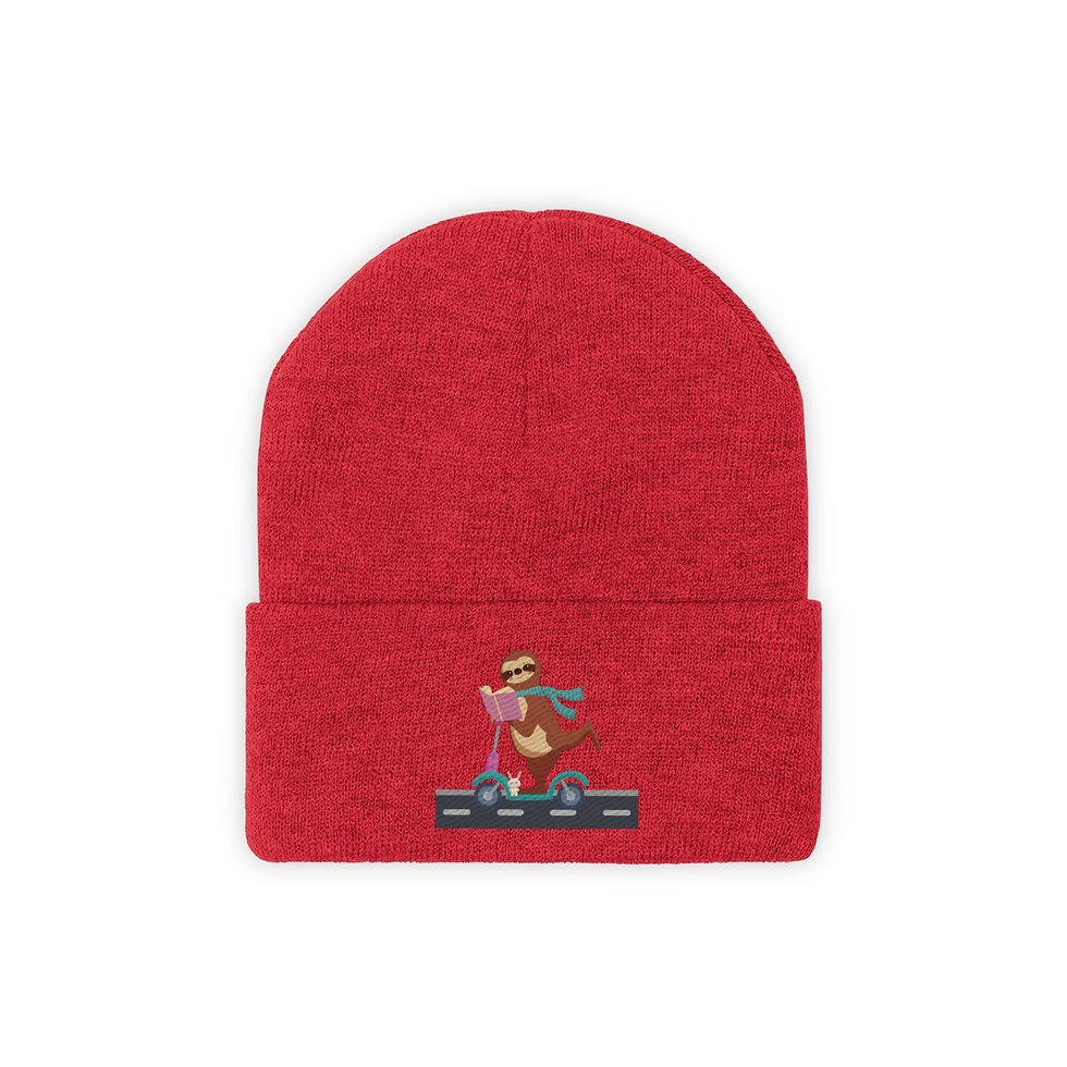 Thumbnail: Sloth Scooter: Knit Beanie