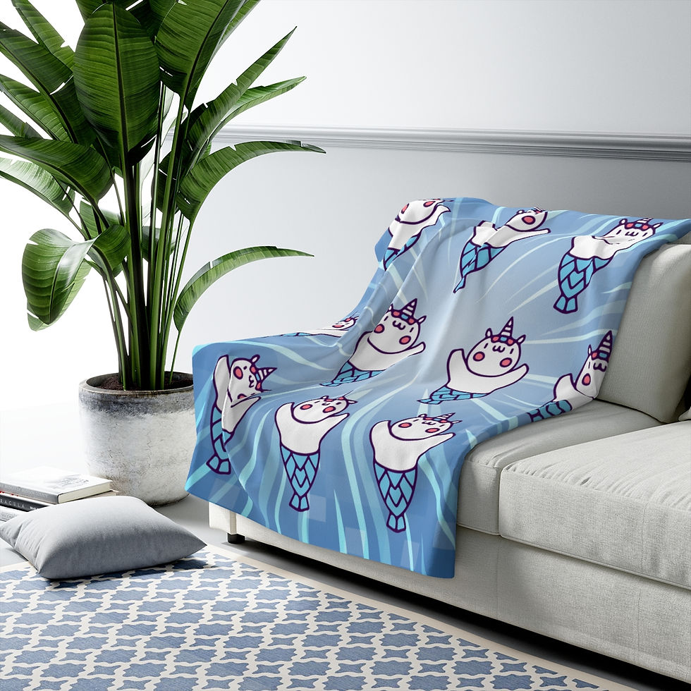 Thumbnail: Unicorn Synchronized Swimmers: High Quality Cozy Fleece Blanket