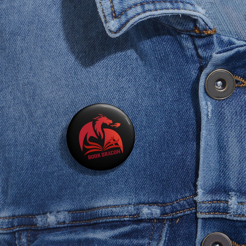 Thumbnail: Book Dragon #1 Custom Pin Buttons