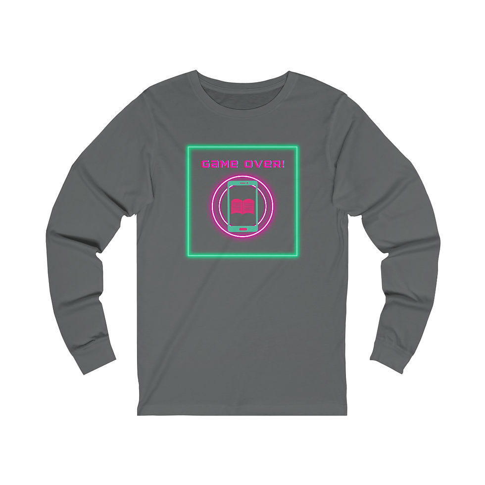 Thumbnail: Neon Green Game Over Square: long sleeve tee