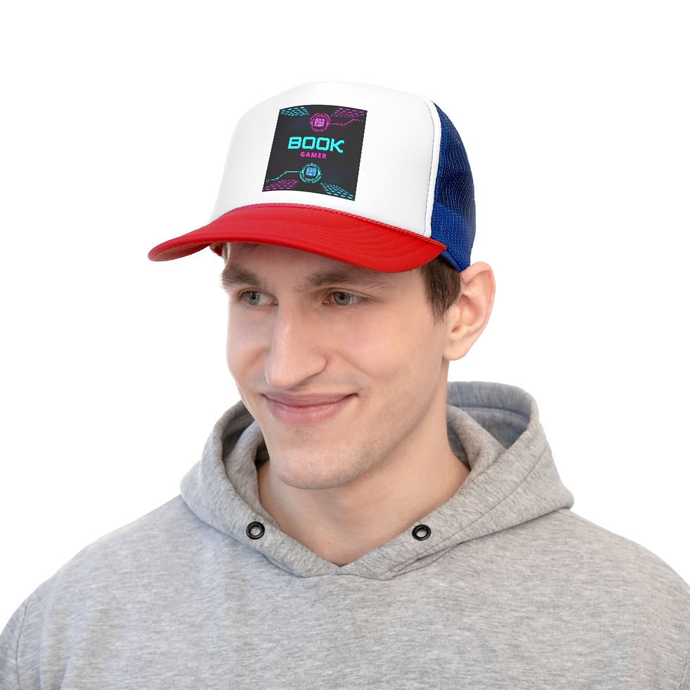 Thumbnail: Book Gamer Pink and Blue Vortex: Trucker Caps