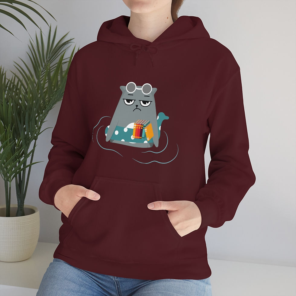 Thumbnail: Gray the swimming cat: Unisex Heavy Blend™ Hooded Sweatshirt