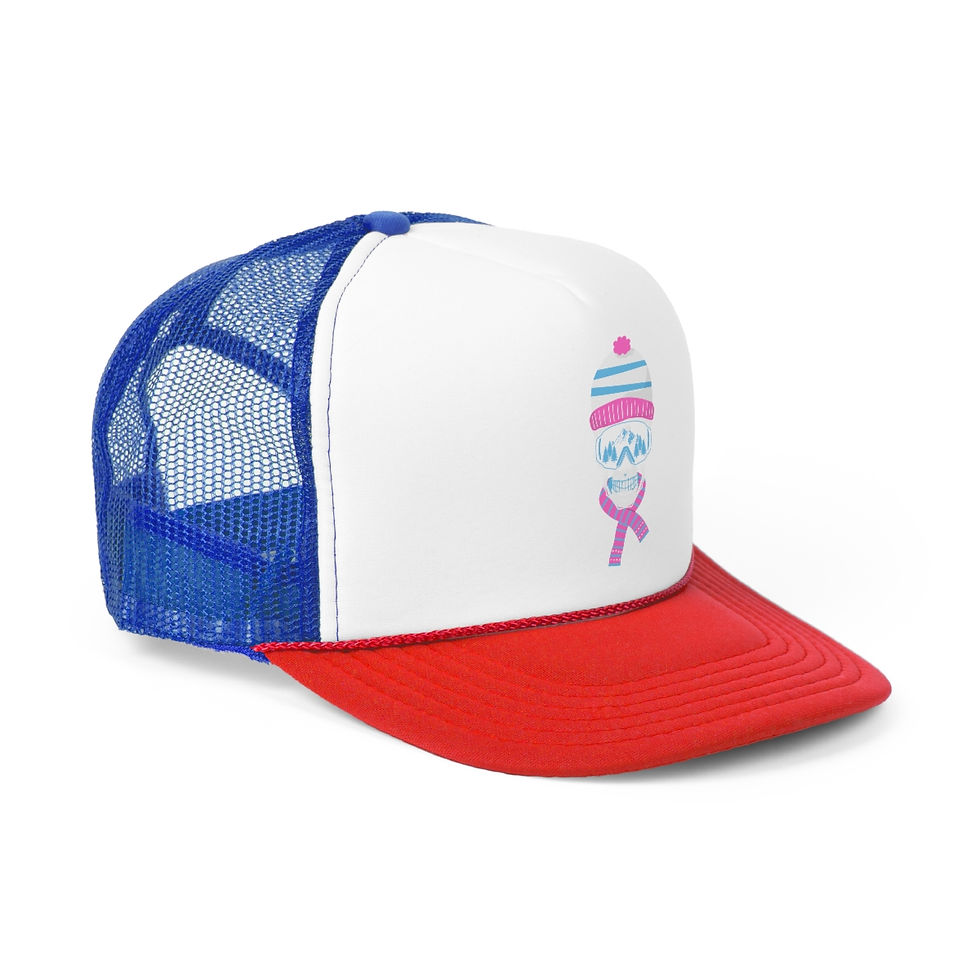 Thumbnail: Ski Skull With Pink And Blue Beanie: Trucker Caps