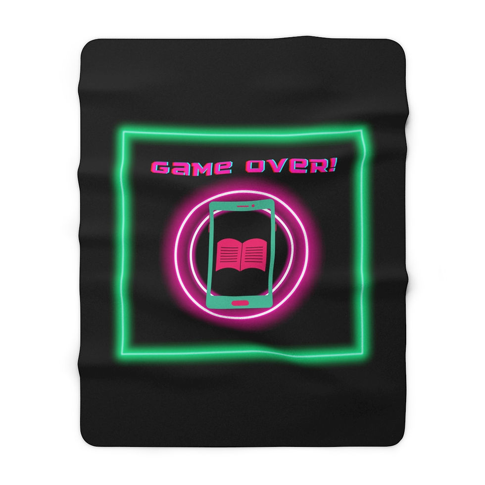 Thumbnail: Neon Green Game Over: High Quality Cozy Fleece Blanket
