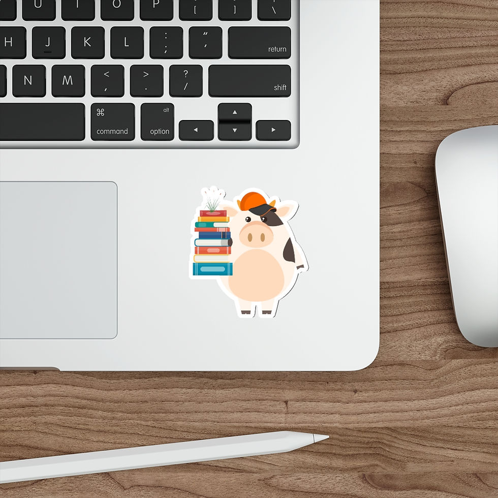 Thumbnail: Cow Book Lover: Die-Cut Stickers