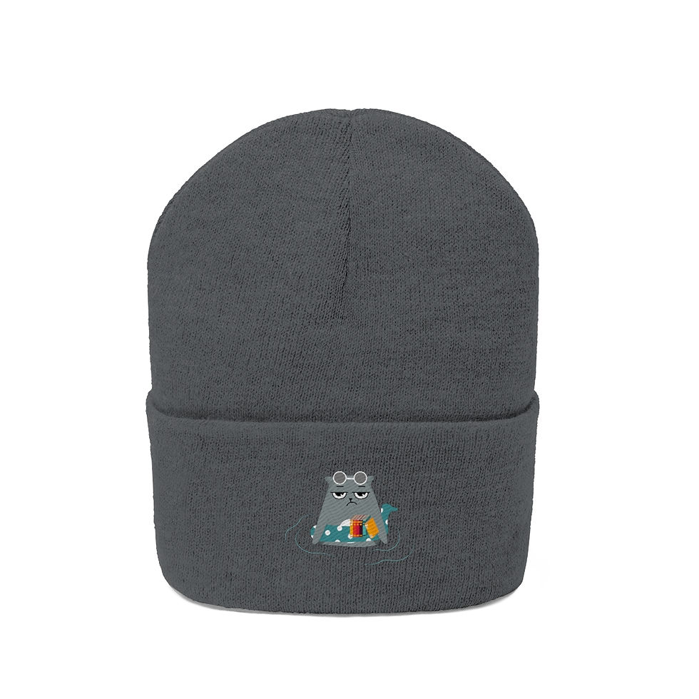 Thumbnail: Gray the swimming cat, Knit Beanie