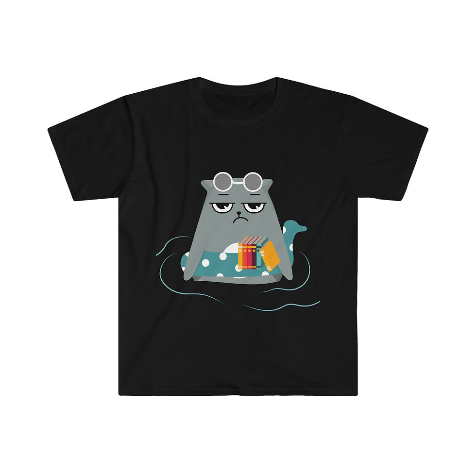 Thumbnail: Gray the swimming cat, Unisex Softstyle T-Shirt
