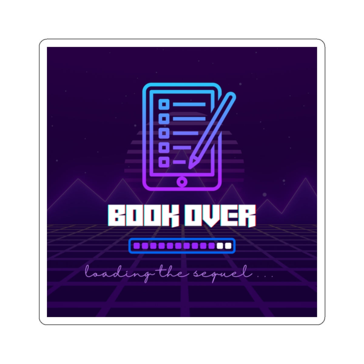 Book Over, Loading the Sequel: Purple and Blue: Die-Cut Stickers
