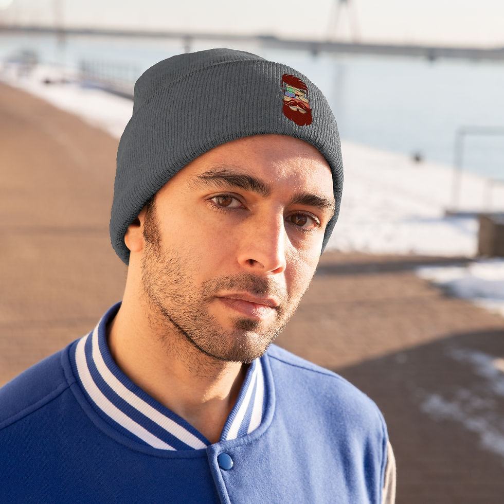 Thumbnail: Brown Noggin' Head Knit Beanie
