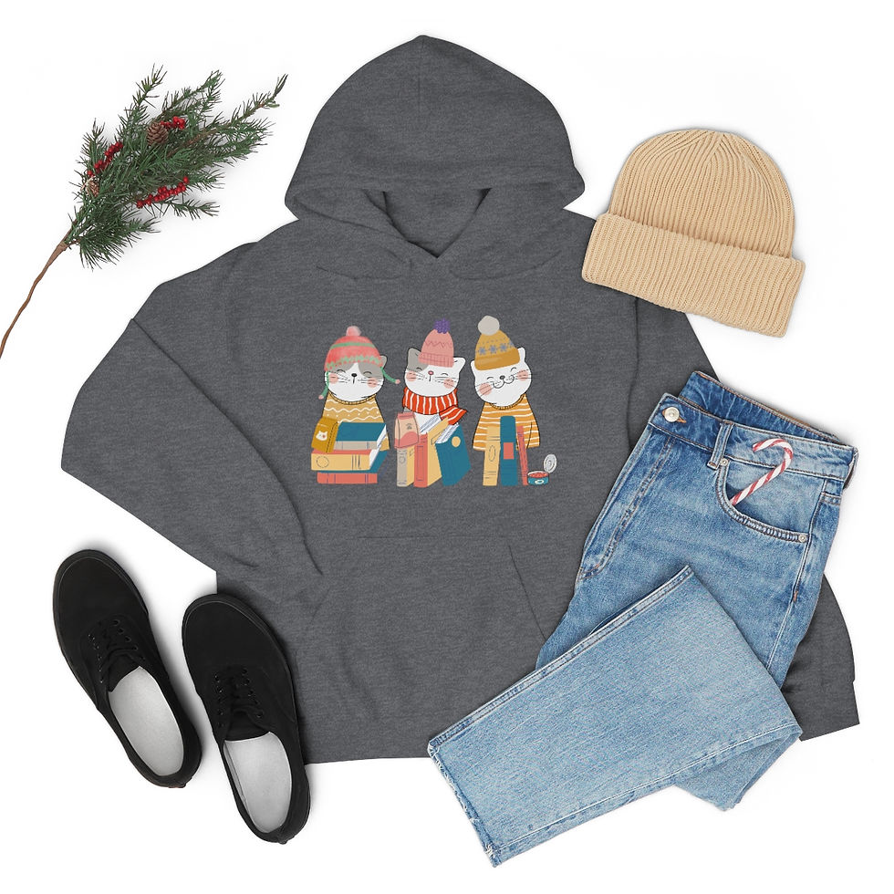 Thumbnail: Caroling Cats 3: Unisex Heavy Blend™ Hooded Sweatshirt