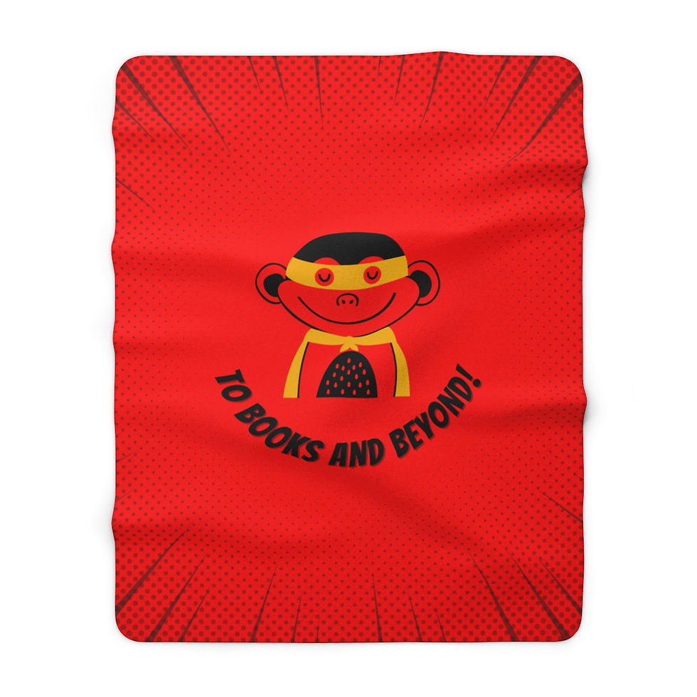 Thumbnail: To Books and Beyond Monkey: High Quality Cozy Fleece Blanket