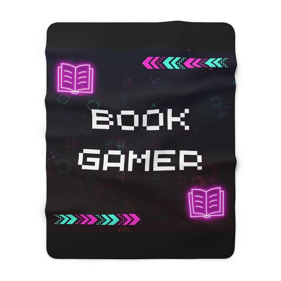 Thumbnail: Book Gamer, Pink Retro Design: High Quality Cozy Fleece Blanket