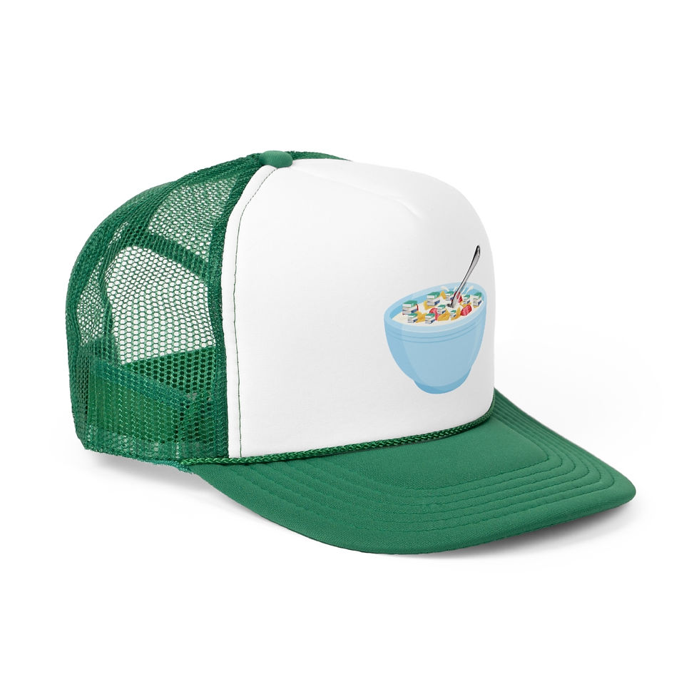 Thumbnail: Blue Bowl of Book Cereal Trucker Caps