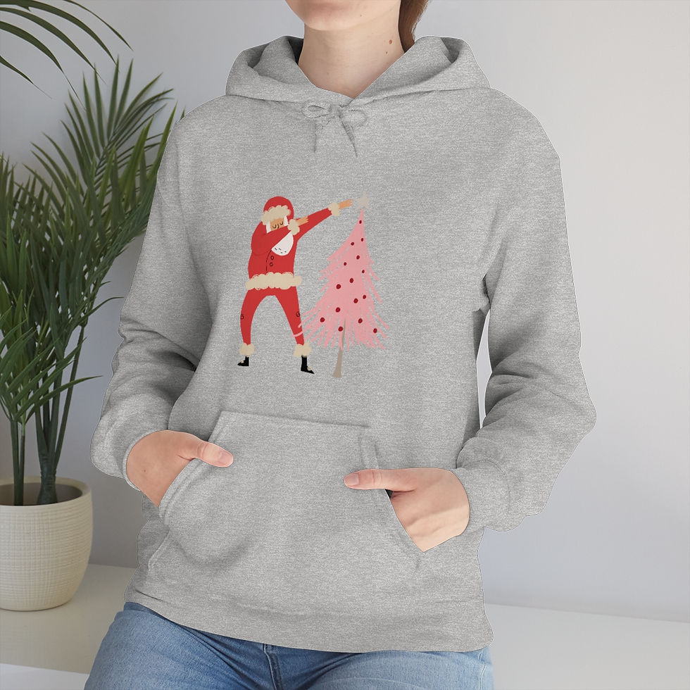 Thumbnail: Santa Dabbing the Star On A Pink Tree: Unisex Heavy Blend™ Hooded Sweatshirt