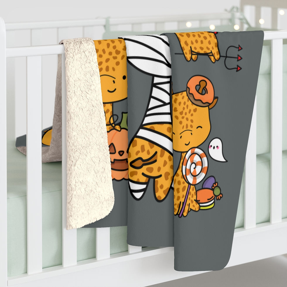Thumbnail: Giraffe Halloween Party: High Quality Cozy Fleece Blanket