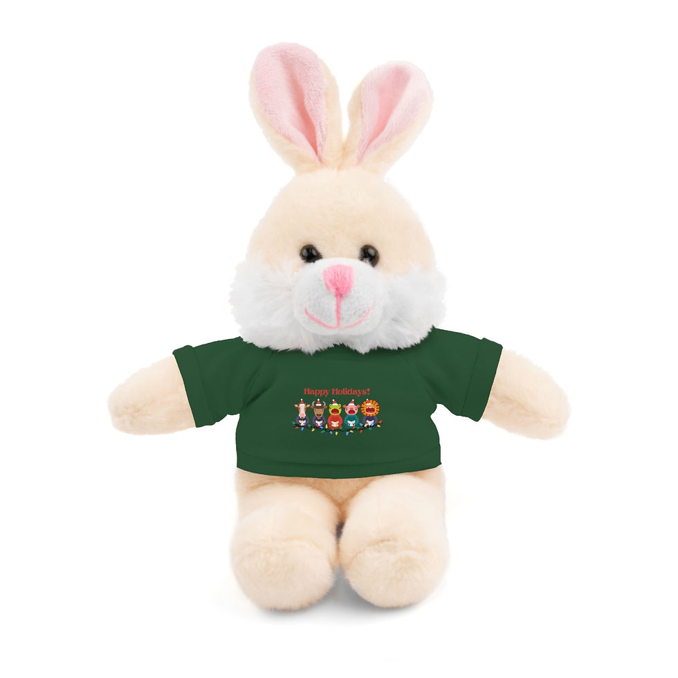 Thumbnail: Happy Holidays Animals And Lights Design: Stuffed Animals with Tee