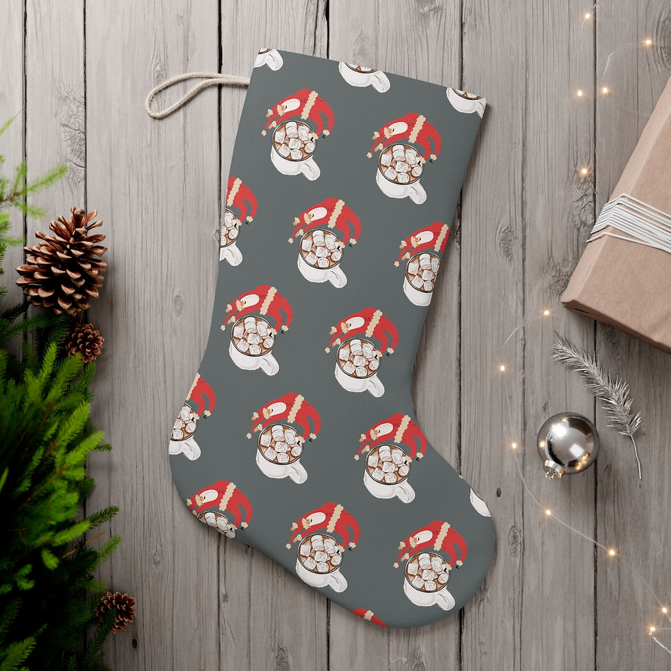 Thumbnail: Santa Flipping Over A Cup Of Hot Cocoa: Santa Stocking