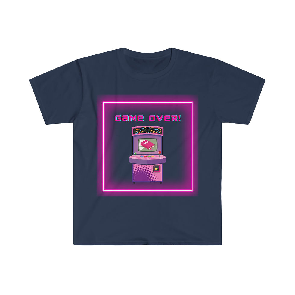 Thumbnail: Game Over Pink Gaming Machine: Unisex Softstyle T-Shirt
