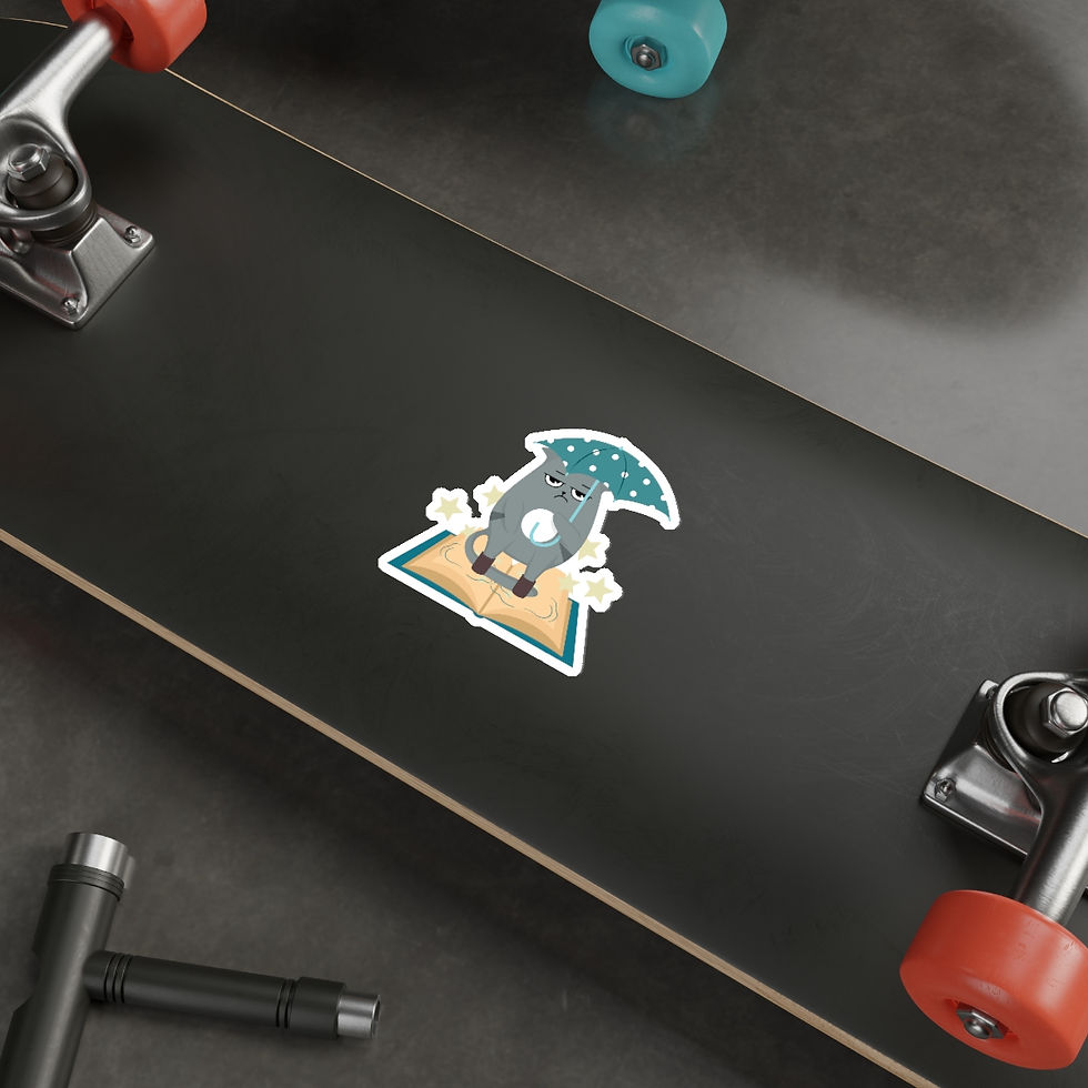 Thumbnail: Gray the Umbrella Cat: Die-Cut Stickers