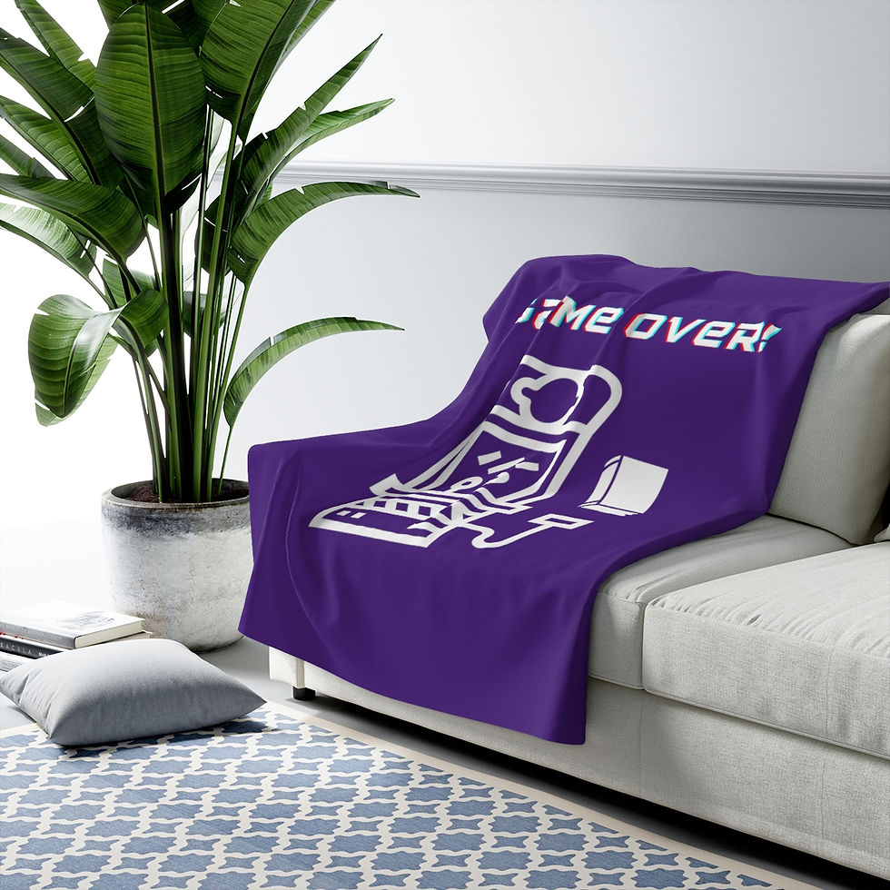 Thumbnail: Game Over White Gaming Machine: High Quality Cozy Fleece Blanket
