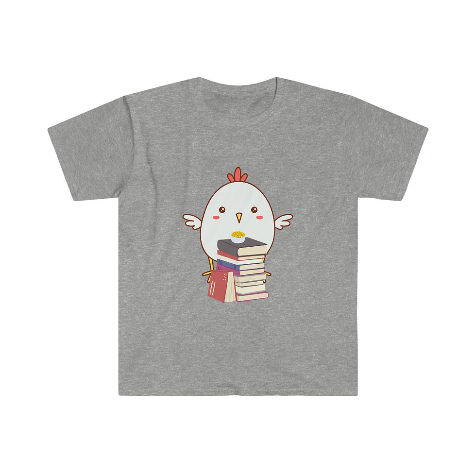 Thumbnail: Chicken and Books: Unisex Softstyle T-Shirt