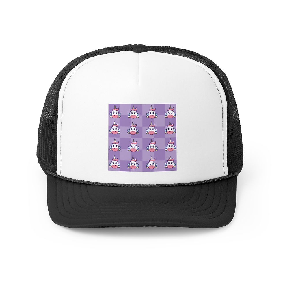 Thumbnail: Purple Unicorn Background;  Trucker Caps