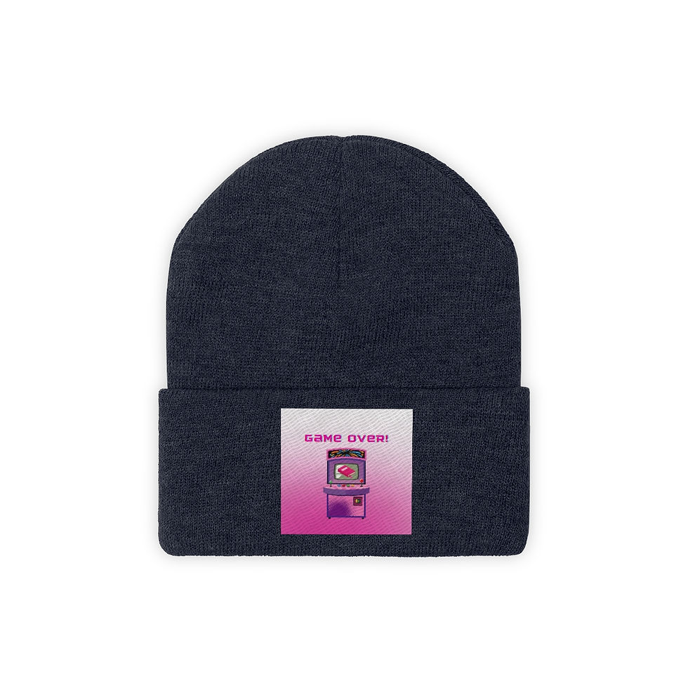 Thumbnail: Pink Retro Machine Gradient: Knit Beanie